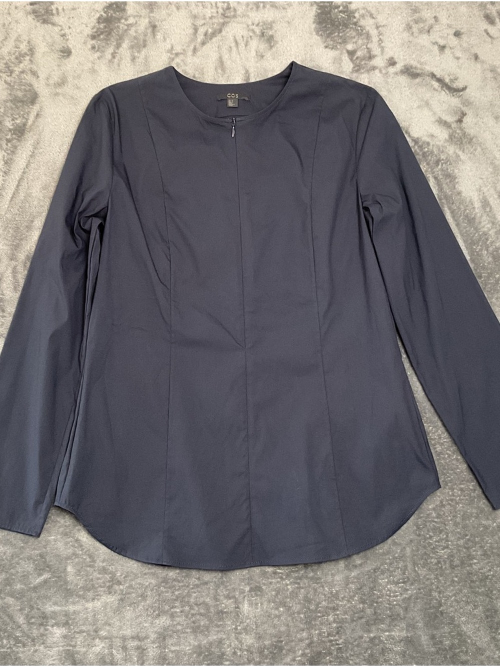 COS Shirt Women’s 8 Long Sleeve Front 1/4 Zip Black Label /